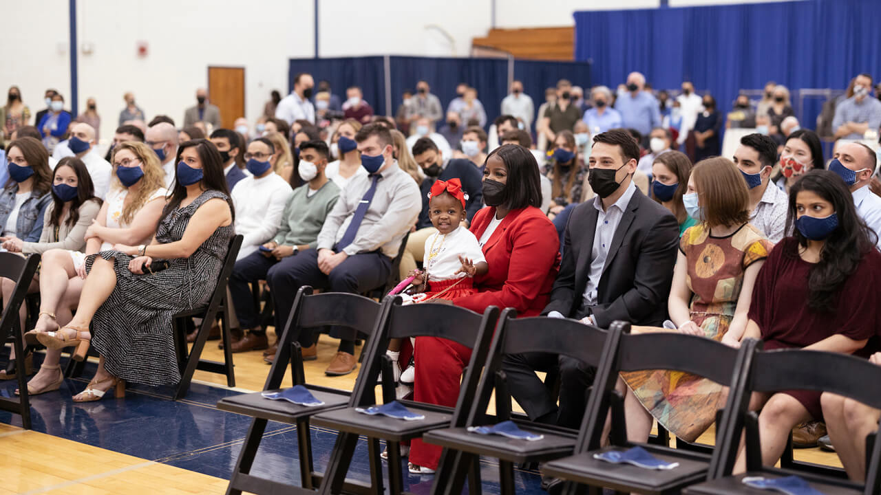 Dozens of medical students participate in the Match Day ceremony