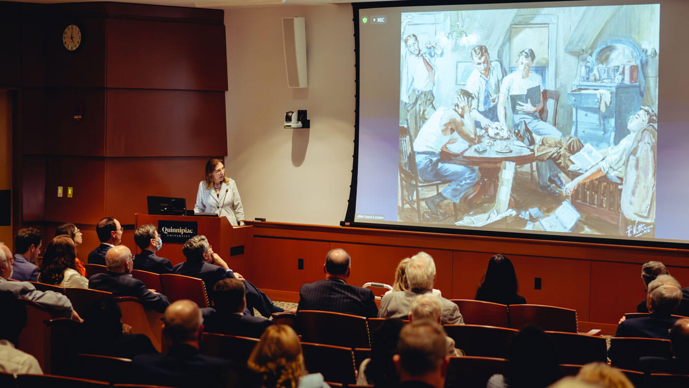 Francine Mary Netter gives a presentation on her father, Frank Netter