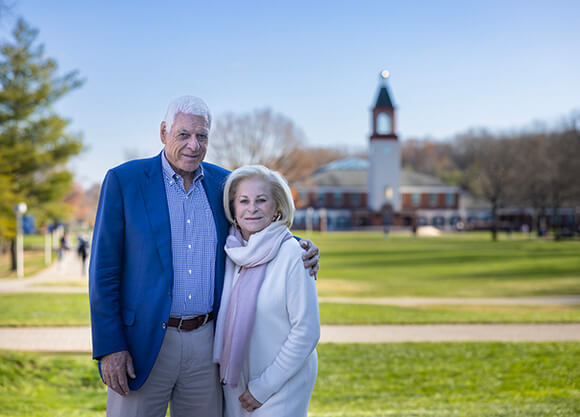 Bill and Barbara Weldon on the Quad